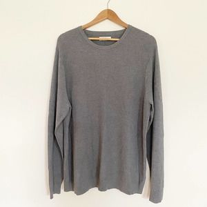Calibrate Crew Neck Pullover Silk Blend Gray Sweater